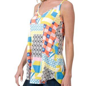 Zenana Bohemian XL Print Front & Back Reversible Spaghetti Cami Tank Top